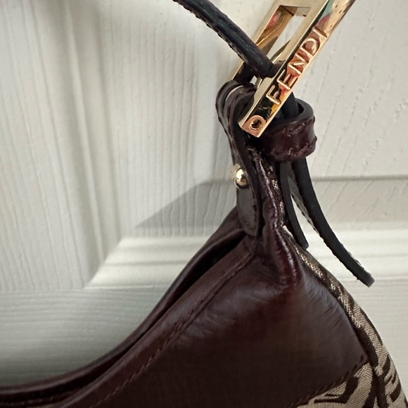 Fendi Brown Zucchino Canvas Hobo Bag - Picture 7 of 13